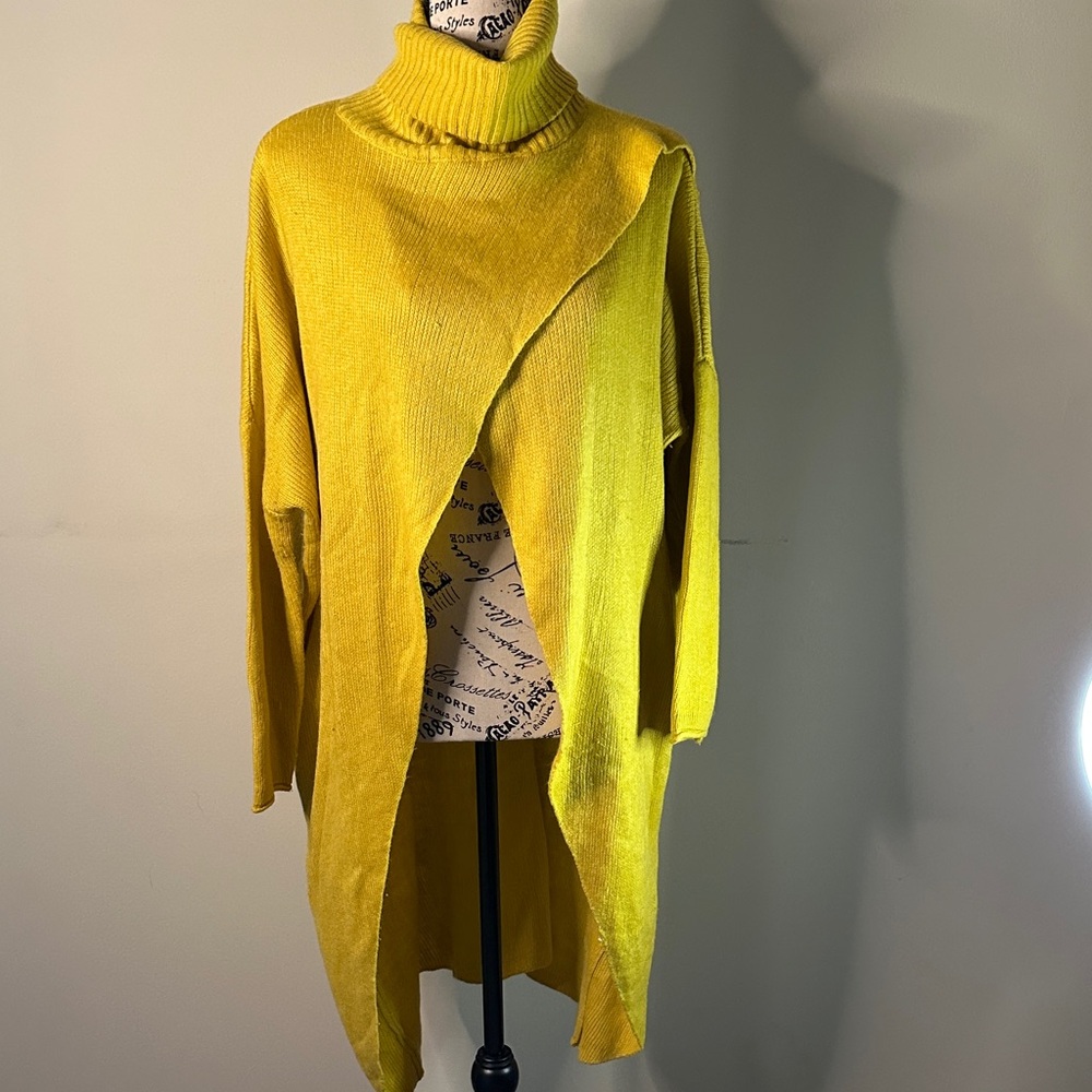 Source Unknown Mustard Cowl Neck Sweater